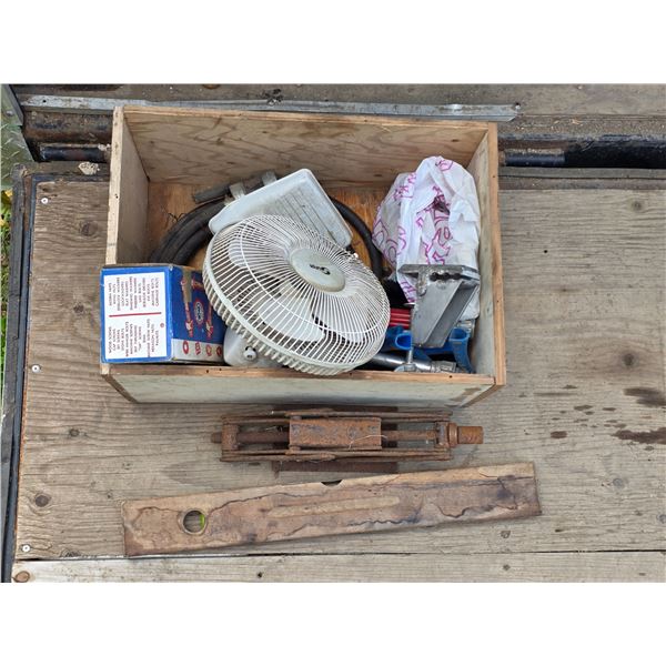 Wood crate full of hardware