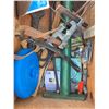 Image 2 : Crate full of tools and hardware, air pump, axe