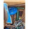 Image 3 : Crate full of tools and hardware, air pump, axe