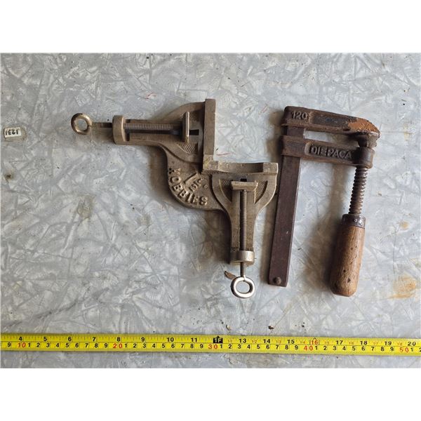 2 antique clamps