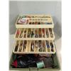 Image 2 : vintage large plastic tackle box, filled