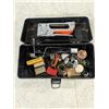 Image 1 : vintage plastic tacklebox with tools and hardware