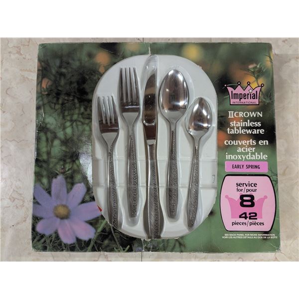 new in box vintage stainless tableware set