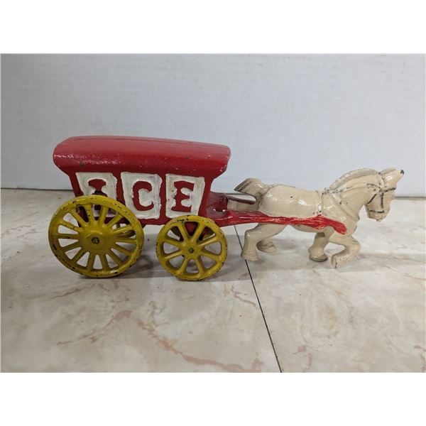 cast iron horse drawn ice wagon