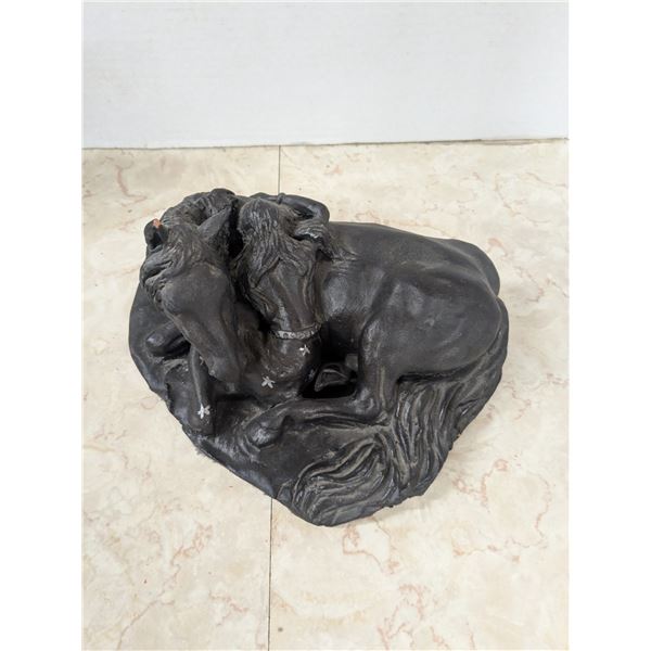 Clay horse statue