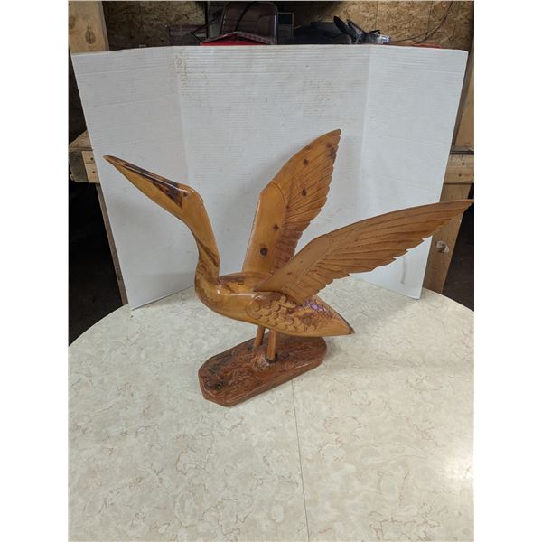 24" carved wood bird