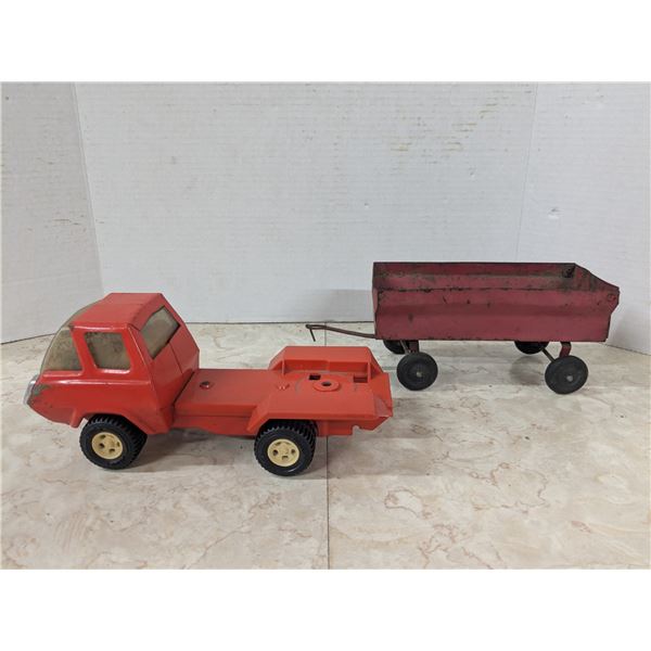 vintage toy truck and trailer
