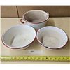 Image 1 : Vintage Enamelware Pot & (2) Bowls