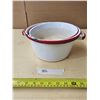 Image 2 : Vintage Enamelware Pot & (2) Bowls