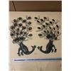 Image 1 : (2) Metal Peacock Sculptures