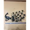 Image 4 : (2) Metal Peacock Sculptures