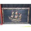 Image 3 : Framed Owl Artwork, Vintage Moulded Ship Wall Hanging