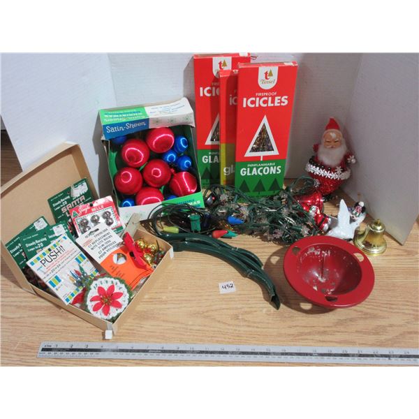 Lot of Christmas Decorations, Tinsels, lights, and Oradments