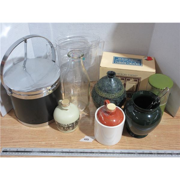 Vases, Cheese Crocks, and Ice Bucket