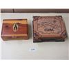 Image 1 : (2) Wooden Souvenir Trinket Boxes