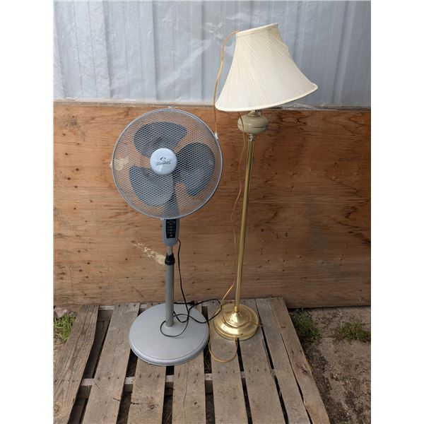 vintage lamp and pedestal fan