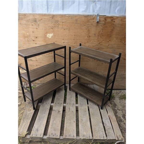 2 metal 3 tier shelves