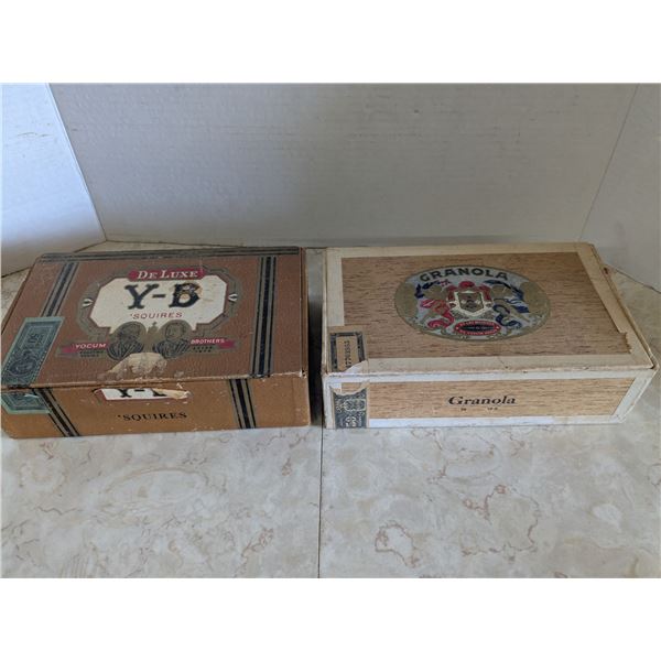 2 vintage cigar boxes