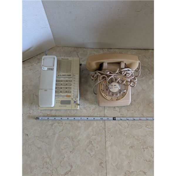 vintage cordless and rotary phones