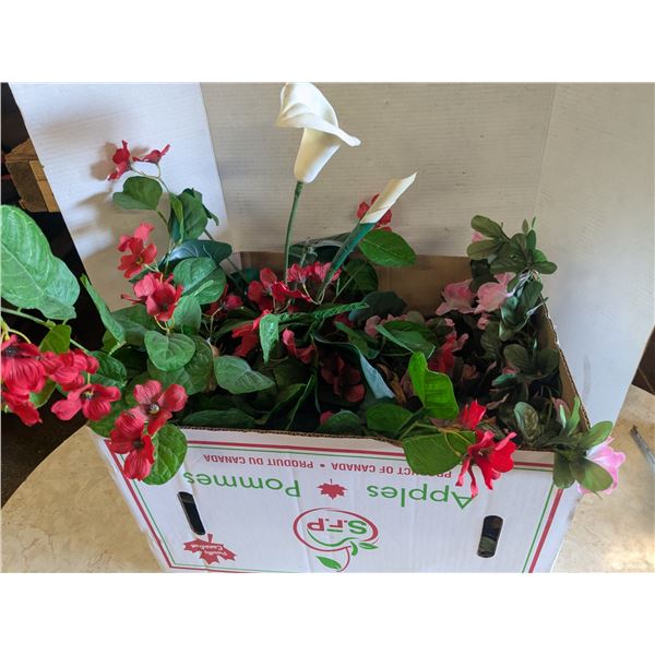 box of fake plants