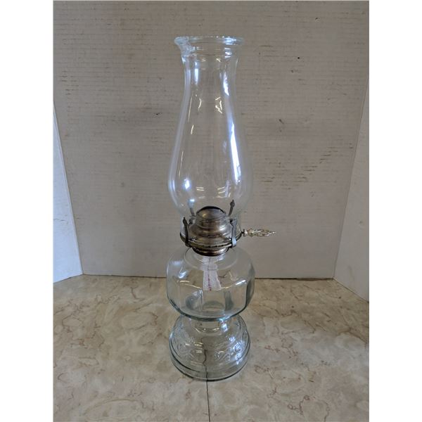 clear glass kerosene lamp
