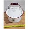 Image 2 : Vintage White Enamel Pot w/ Lid