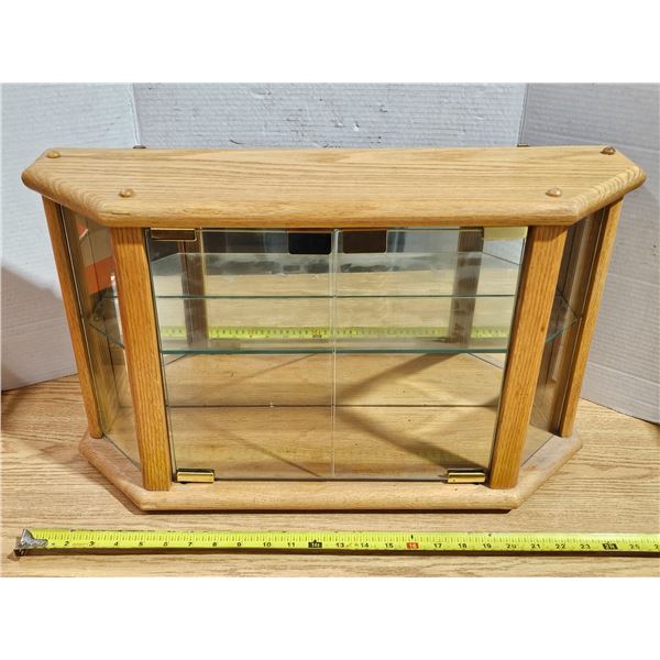 Wooden & Glass Display Case, 24” Long