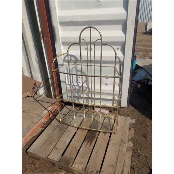 3 tier glass shelf, 34x14x53"