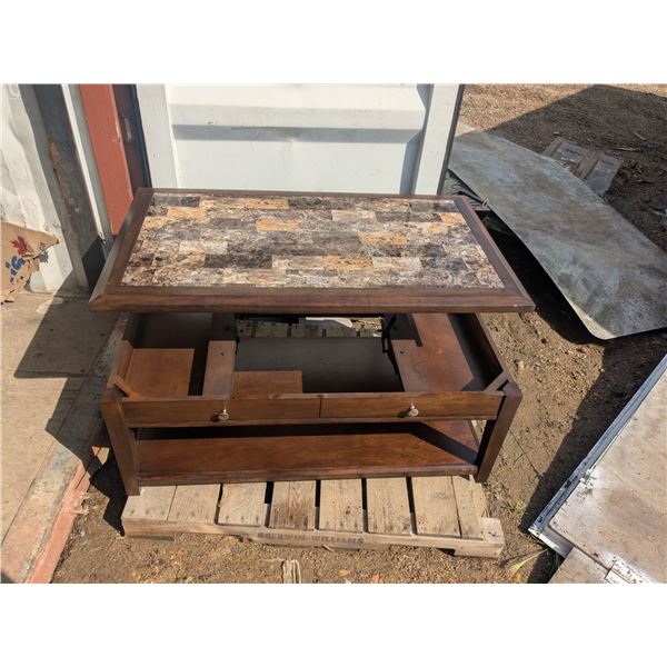Coffee table, with lifting top, 48x28x20" up to 28"