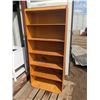 Image 1 : wooden bookshelf, 5 shelves, 33x13x72"