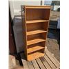 Image 1 : wooden bookshelf, 4 shelves, 27x13x65"
