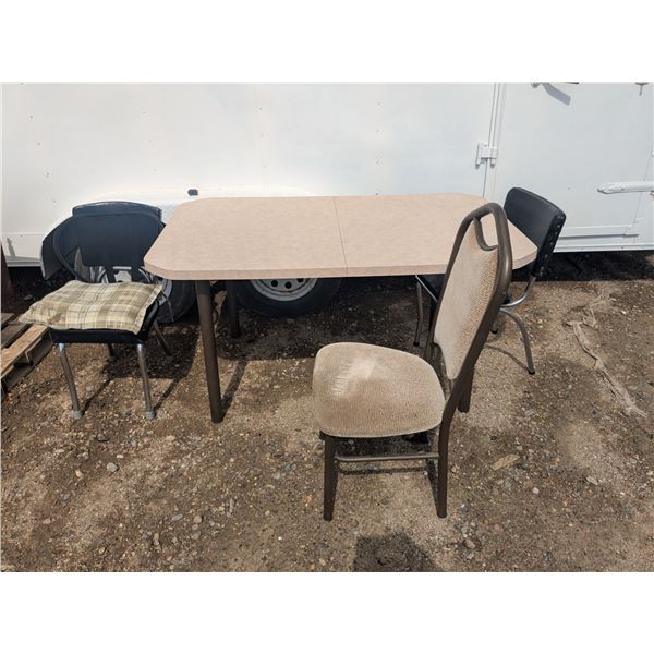 table with 3 chairs, 59x35x30