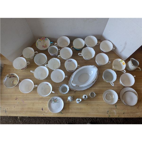 mixed china teacups