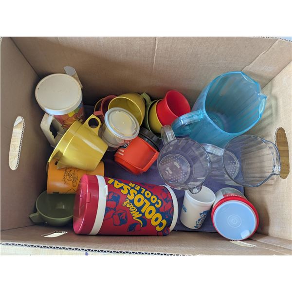 box of plastic dishes