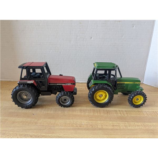 Toy tractors, CASE and John Deere