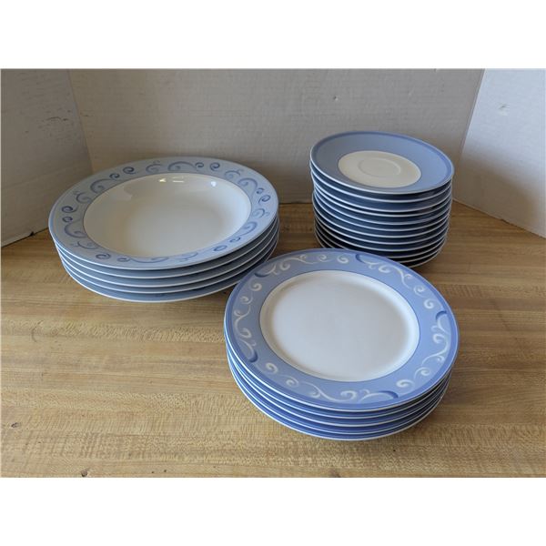 Blue dining set, plates, bowls saucers