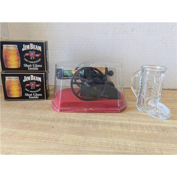 shot glasses with collectible mini liquor bottles