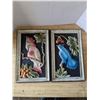 Image 1 : 2 plastic "3D" picture, birds, 16x10"