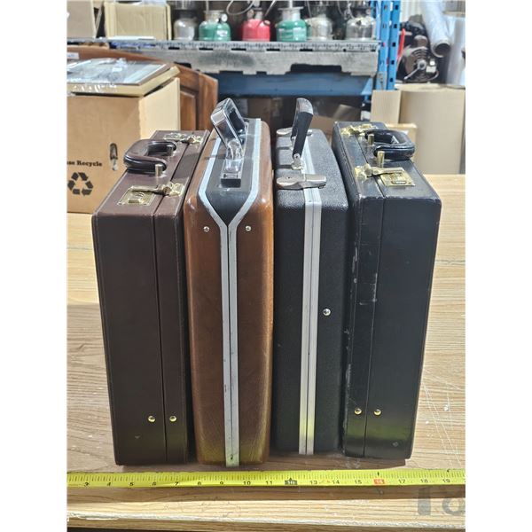 (4) Vintage Briefcases (One is locked on one side)