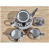 Image 2 : Vintage Platinum Silver Colour Overlay Tea Set - Teapot, Sugar Bowl & Creamer