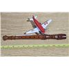 Image 4 : Mixed Novelty & Toy Lot - Wicker Basket, Baseball, Wooden Recorder, Plush