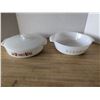 Image 1 : 2 vintage fireking glass pie plates with one lid
