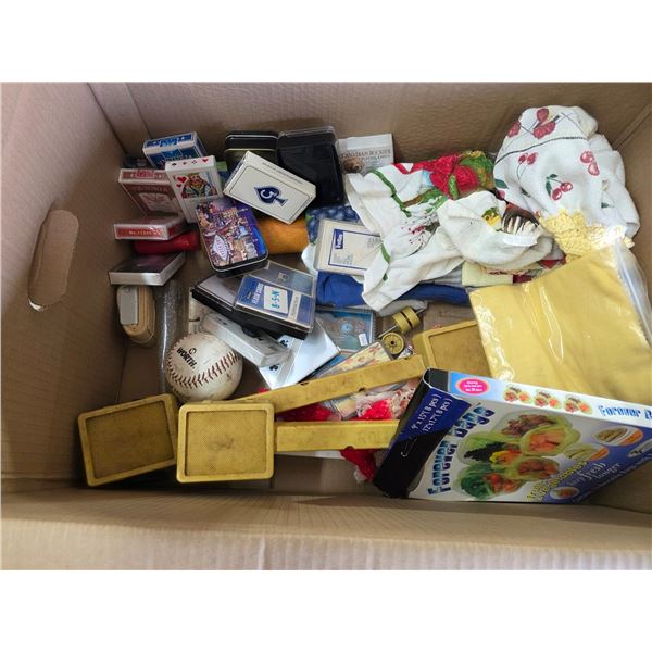 Lot of misc items- playing cards