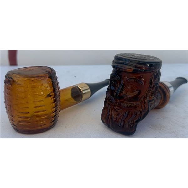 2 Avon After Shave Bottles: Corncob Pipe & Head Pipe
