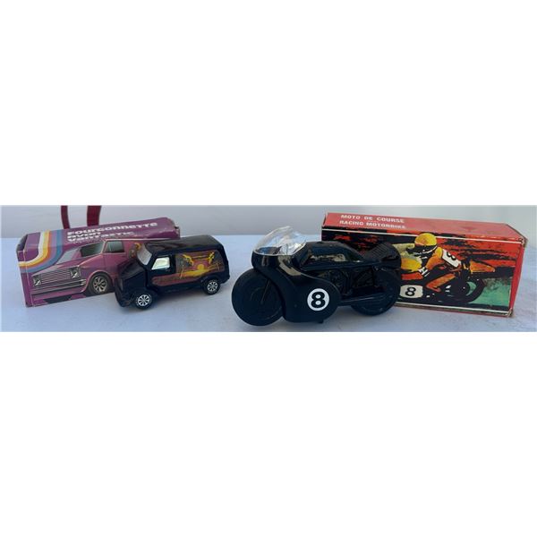 Avon After Shave Bottles Van And Motorcycle With Boxes