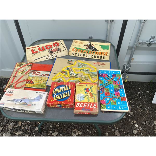 7 Vintage Board Games and Model Kit
