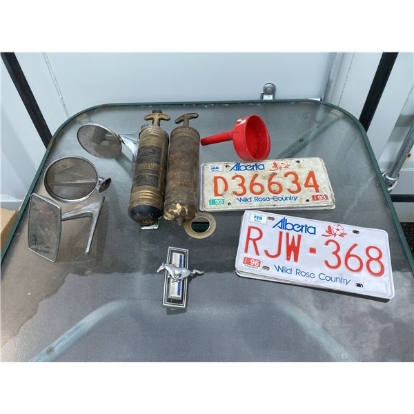 Alberta License Plates and Vintage Auto Parts Lot