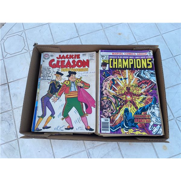Box Lot of Assorted Comic Books Including The Champions and Jackie Gleason