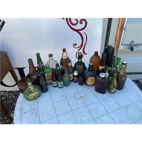 Empty Glass Bottles Various Brands