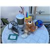 Image 1 : Household and Toy Lot with Iron, Fan, and Plush Bear